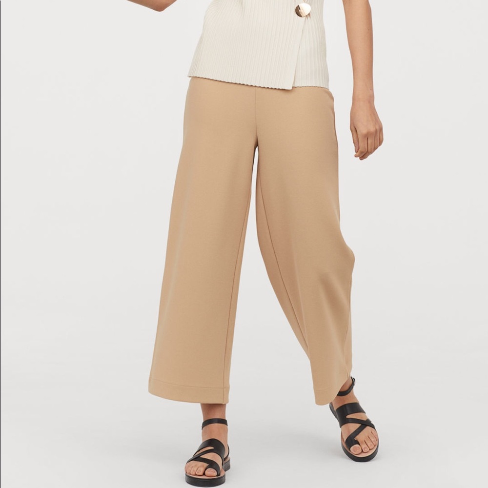 NWOT H&M Beige Culottes cropped pants S